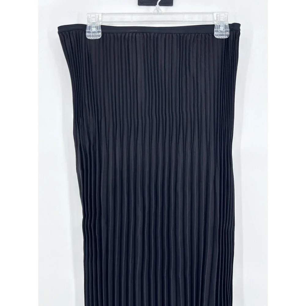 NWT Eileen Fisher Black Wool Silk Pleated Maxi Skirt Small‎ NEW $328 Career